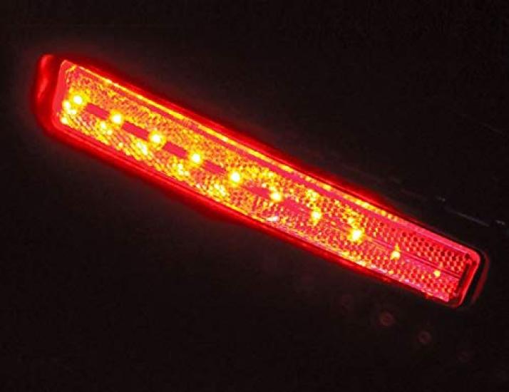 Tsuchiya Yac Car Interior Meteor Reflector Step Lamp Light 30mm H x 152mm W x 23mm CE438 2, 24V, Black/Clear/Red Source, D,