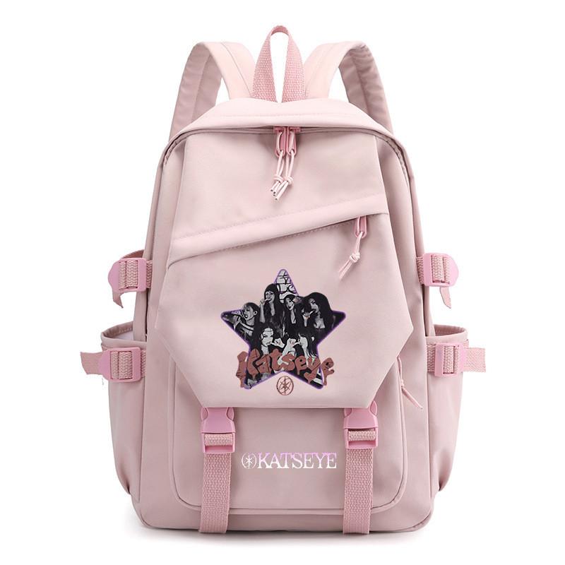 Unisex KATSEYE Printed Backpack Student School Waterproof Children Casual Canvas Nylon Bag