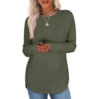 Damenmode Lässig Rundhals Langarm Lockerer Pullover