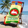 Custom Name Personalized South Sydney Rabbitohs Print Beach Towel, for Trip Camping Beach Party Home Decor, Birthday Gift for Family & Friends