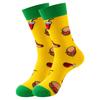 5 Pairs of New Mid-calf Socks: Original Food-themed Trendy Socks for Women – Fun, Quirky and Fashionable