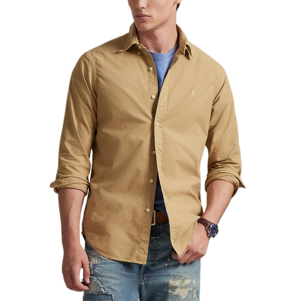 Polo Ralph Lauren Solid Cotton Slim Fit Button Down Collar Shirt Men shirts 710805564-505