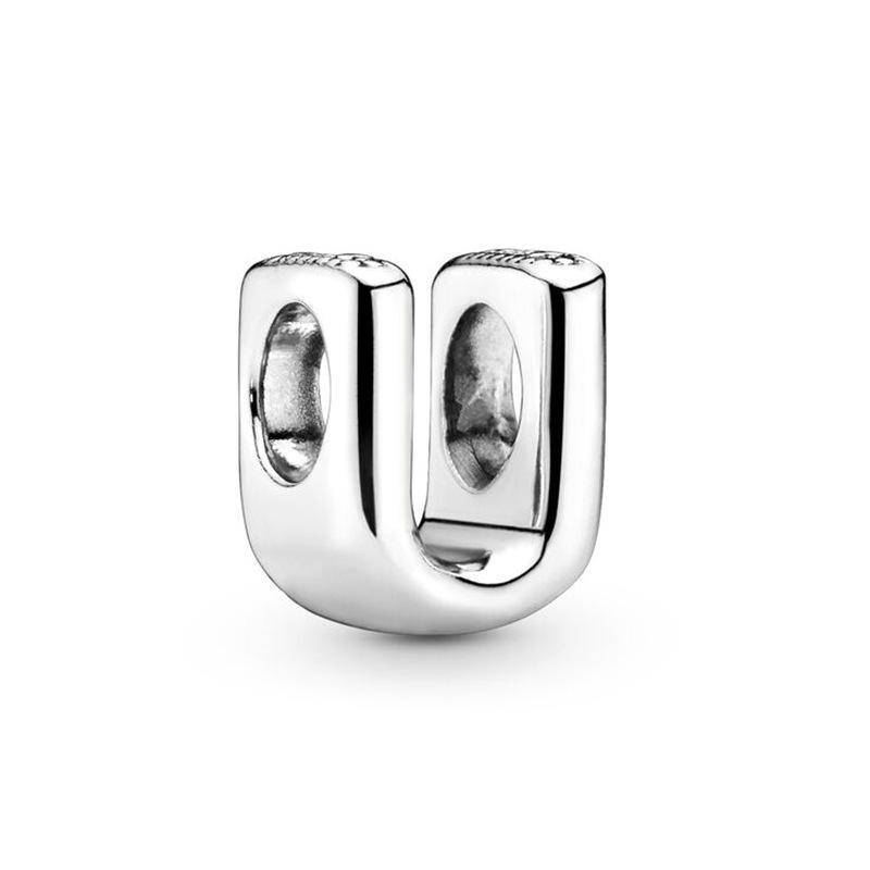 Classic Letter Alphabet A-Z Silver 925 Charm Beads Fit Charms Bracelet  Beads for Women Jewelry Making Gifts