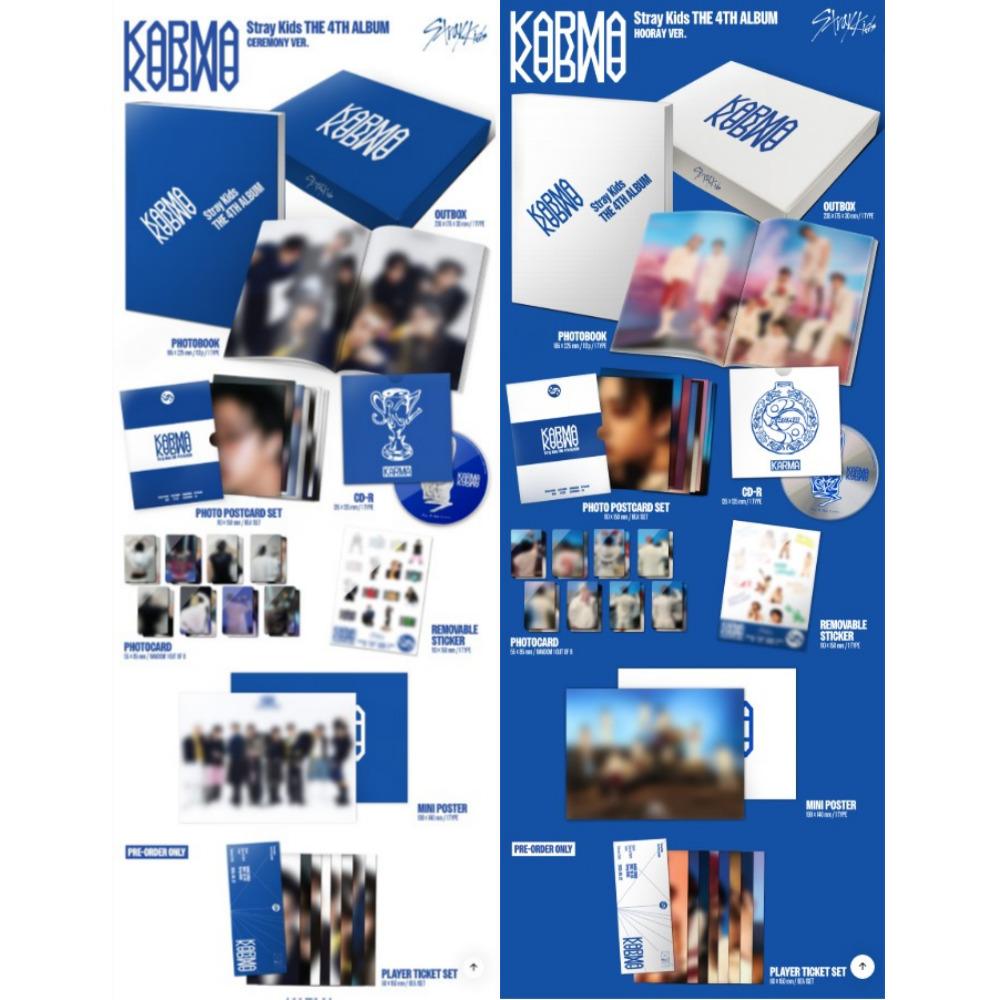 Stray Kids Det 4. albumet KARMA (SEREMONI Versjon, HURRA Versjon)