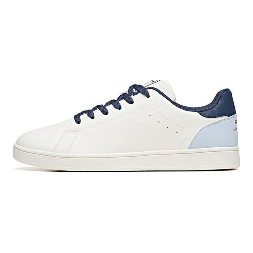 Anta Synthetic Leather Slip Resistant Abrasion Resistant Low Top Skateboard Shoes Men's White Blue 912048016-7