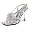 High heels summer fashion women's sexy thin heels open-toed rhinestones flower high-end women's shoes sandals