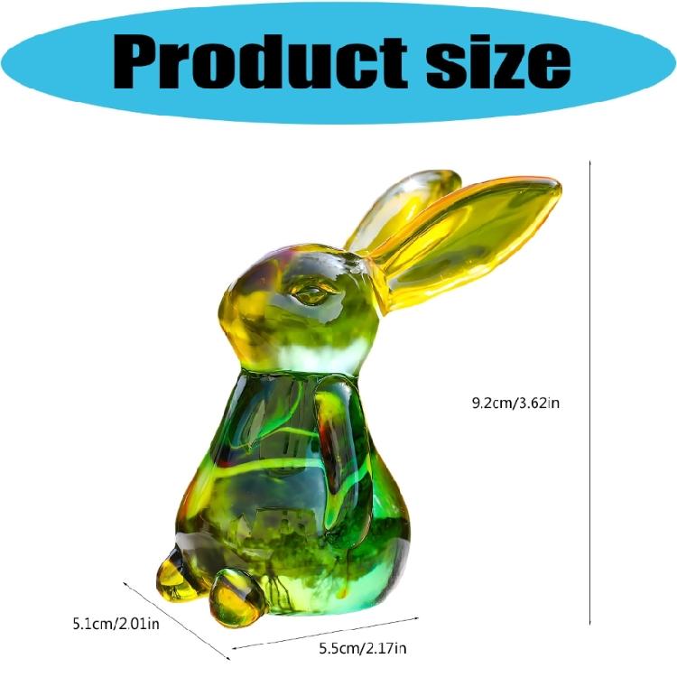 Handmade Artificial Glass Rabbit Statue Figurine Decorative Home Decoration Item For Bedroom Or Workspaces