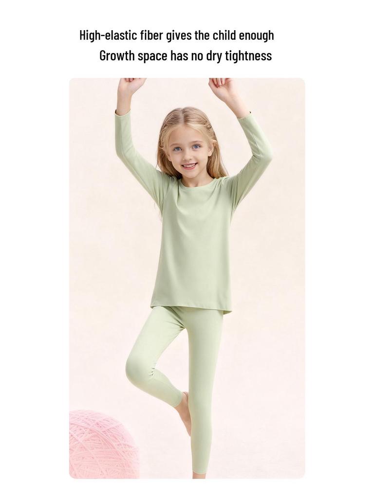 Children's Fleece-Lined Underwear Set: Extra Thick, Antibacterial, Warm for Teens & Big Kids (Class A, 10A)