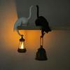 Inverted Hanging Cat-Shaped Wall Hook Cute Bookshelf Lantern  Bookshelf Decoration