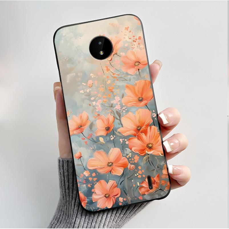 For Nokia C10 C20 C20 Plus Phone Case Luxury Fashion Butterfly Flowers Black Soft TPU Full Protective Cover For NokiaC10 Casing