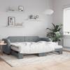 Vidaxl Sofa Rozsuwana Z Materacami, Jasnoszara, 100X200 Cm, Tkanina