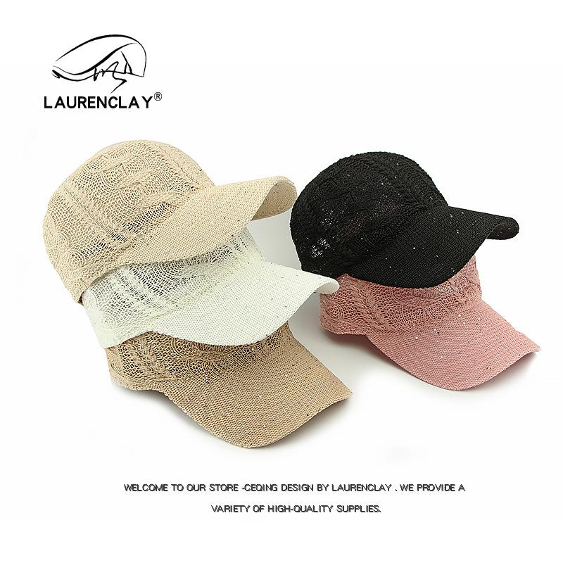 

Summer Breathable Hat Ladies Hollow Mesh Baseball Cap Sequin Cap Outdoor Sun Hat Sun Hat Adjustable чорний