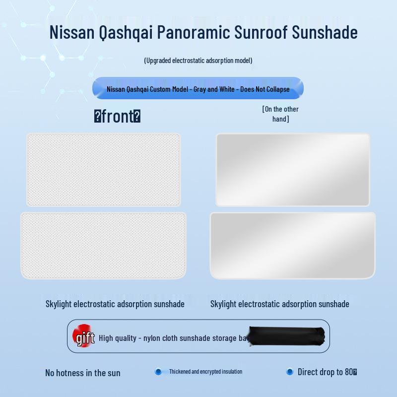 Nissan Qashqai 23-24 Sunroof Sunshade: Heat Insulation, Sun Protection, Privacy.