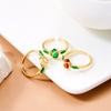 Luxury Fashion Tulip Flower Rings for Women Exquisite Cubic Zirconia Flowers Adjustable Opening Ring Wedding Party Jewelry Gifts