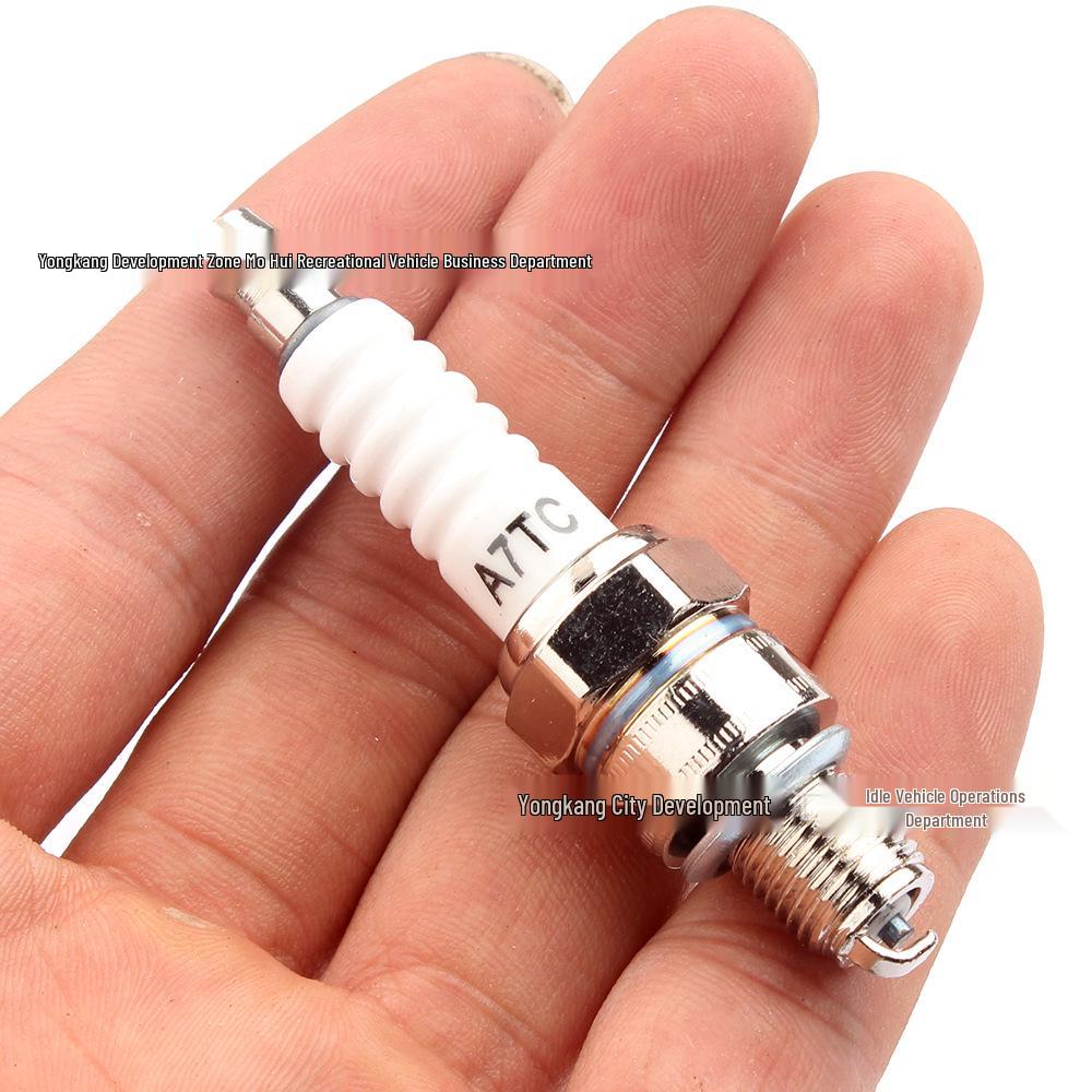 White A7TC Spark Plug for Off-road Motorcycle, ATV, Four-wheel Beach Buggy Parts GY6 50-110/150CC