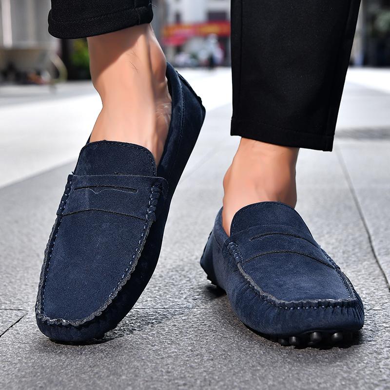 Fashion Leather Handmade Mens Loafers Moccasins Slip on Men's Flats Male Walking Shoes Summer Men Casual Shoes  Fashion Men Dress Shoes