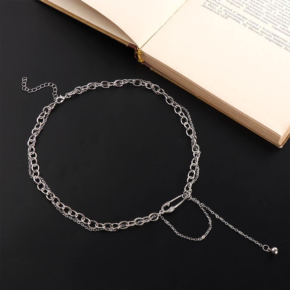 Safety Pin Dainty Sweater Necklace Party Jewelry Korean Style Pendant Necklace Women Clavicle Chain