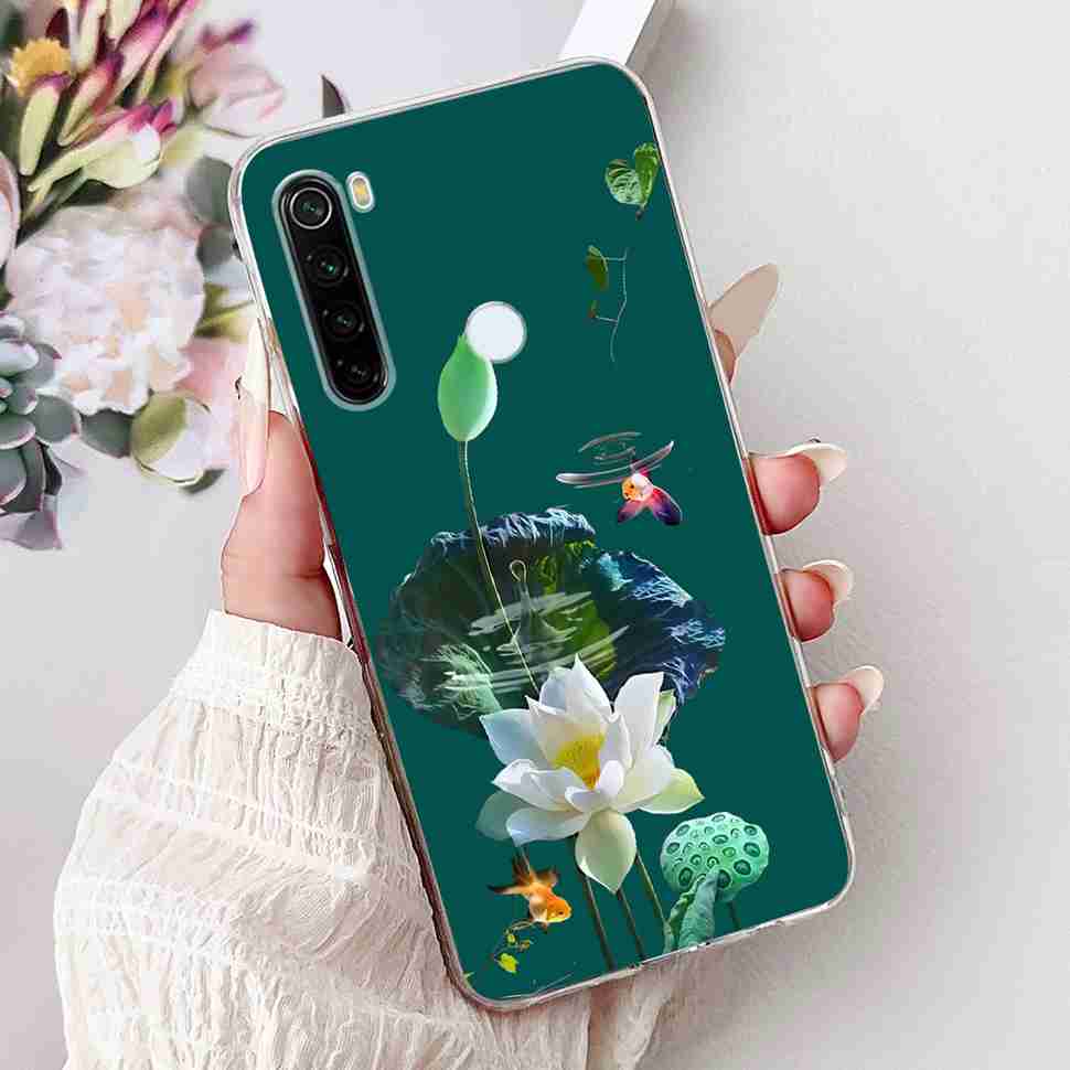For Xiaomi Redmi Note 8 Case Vintage Dragon Luxury Flower Soft Silicone TPU Cover For Redmi Note8 Note 8T Phone Cases Shockproof