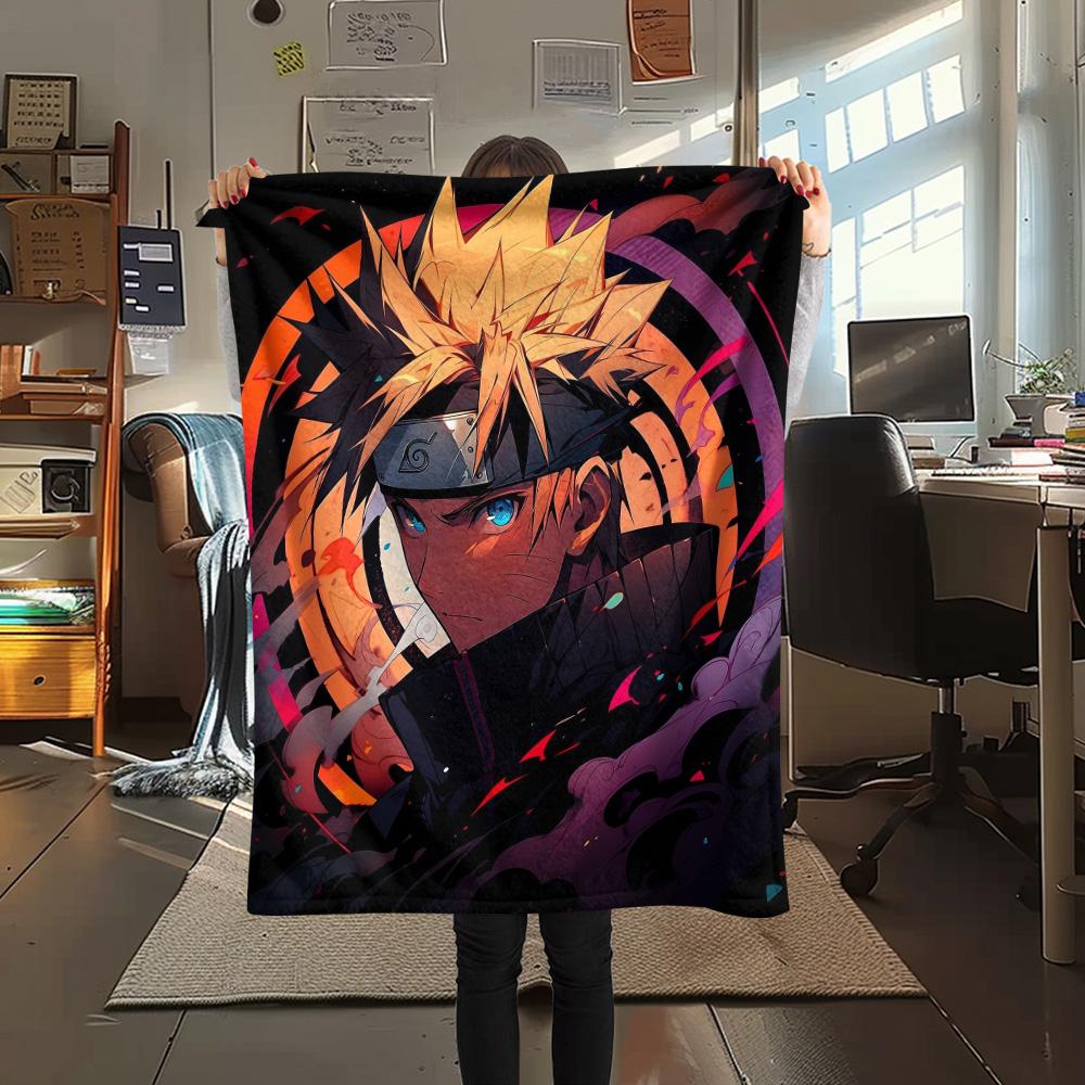 Naruto (Color Background) Print Flannel Blanket, High quality Comfortable for All Seasons, Home Decor, Warmth and Comfort