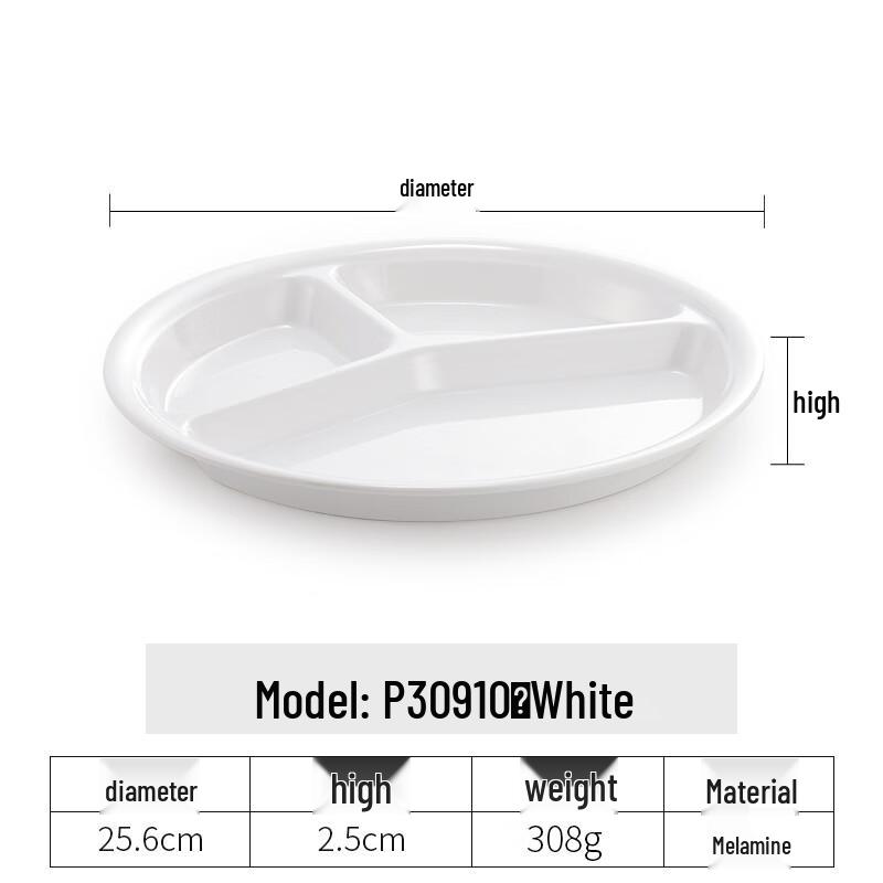 Ru Han Melamine Divided Canteen Plate