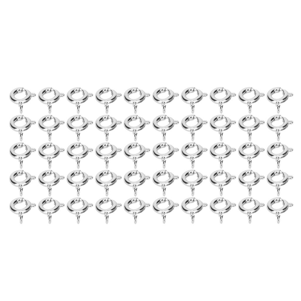 50 Pcs Spring Ring Clasps 6mm Diameter 1.5mm Hole Decorative Copper Round Clasps for Jewellery