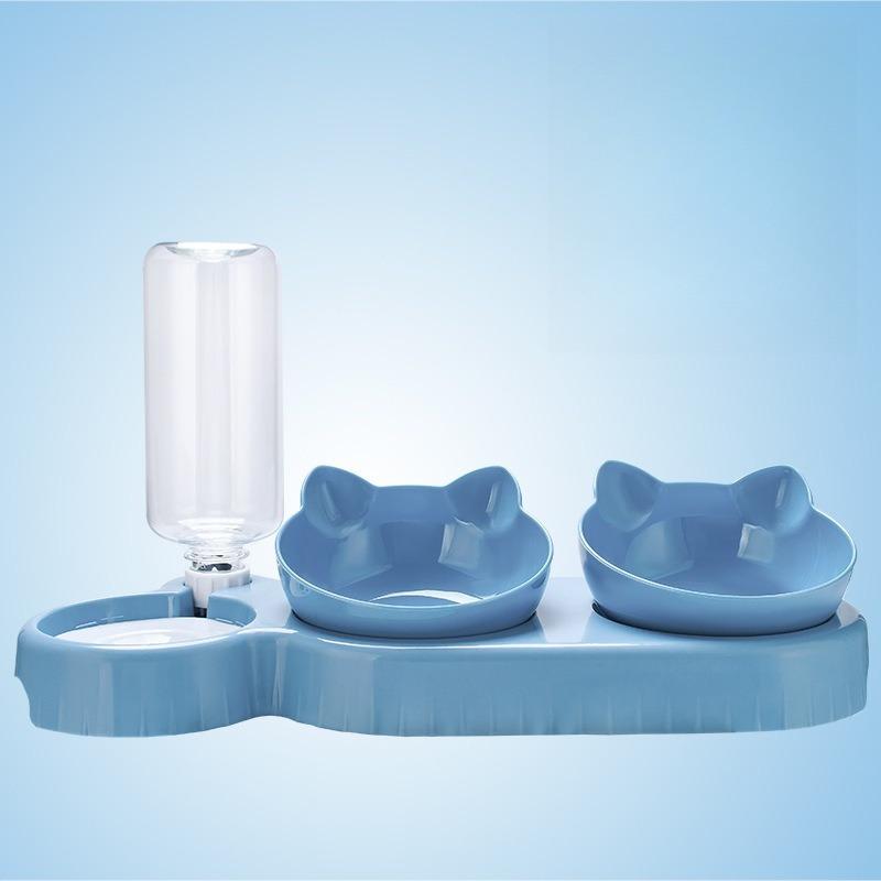 1SET cat bowl dog bowl cat food basin anti-knock automatic water dispenser feeder non-wet mouth pet bowl