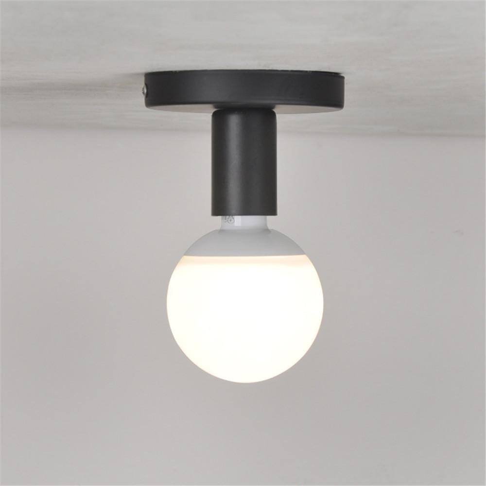 Modern Minimalist Ceiling Light Industrial Metal E27 Ceiling Lamp Holder Bulb Socket for Balcony Study Dining Room Bedroom Aisle E27 чёрный