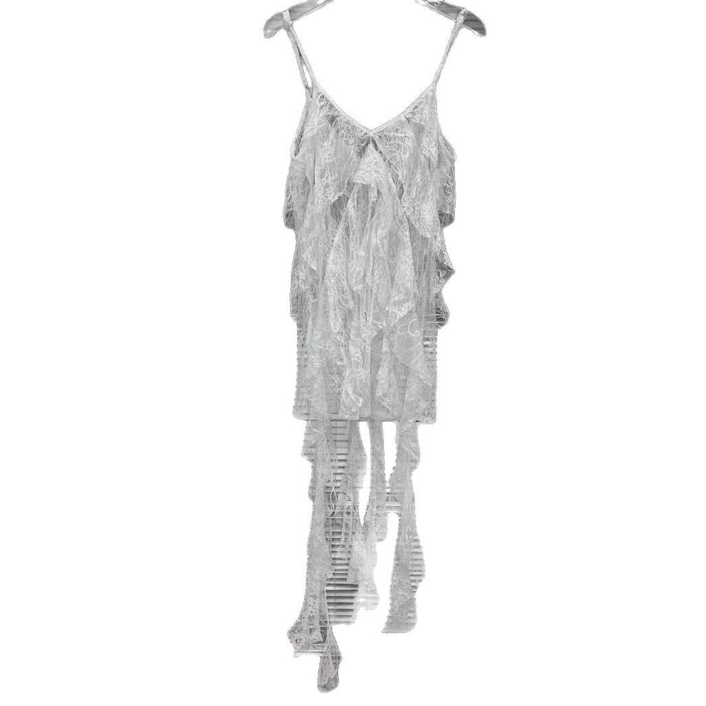 European station summer new sweet air streamer lace design solid color fairy suspender dress female tide