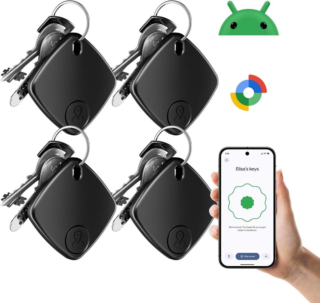 Google Find Hub Anti-Lost Tracker - Global Positioning (4-Pack) for Android