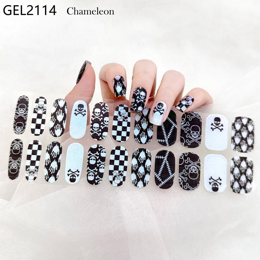 Custom Logo Semi Cured Gel Nail Sticker Waterproof Full Cover Gel Nail Wraps