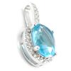 Les Trésors De Lily [I3608] - Silver Pendant 'Celestina' Turquoise Silver White (rhodium-plated) - 10x12 Mm