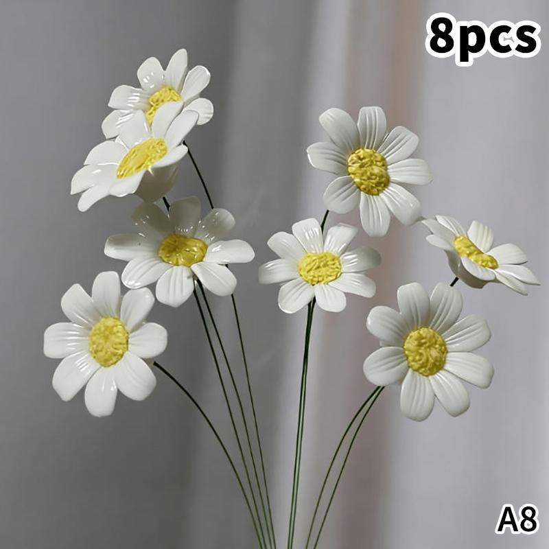 6/8/10pcs Ceramic Daisy Flowers Handcrafted Eternal Blooms DIY Ornament Home Decoration / Outdoor Photography