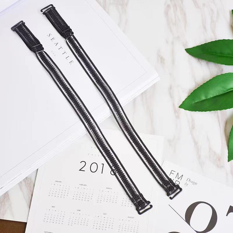 1pair  Casual Bra Straps Invisible Hollowed Lace Flower Double Shoulder Straps Antiskid Novel Bra Shoulder Strap