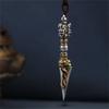 Sturdy Copper Tibetan Buddhist Amulet On Black Cord Necklace With Sacred Significance For Men