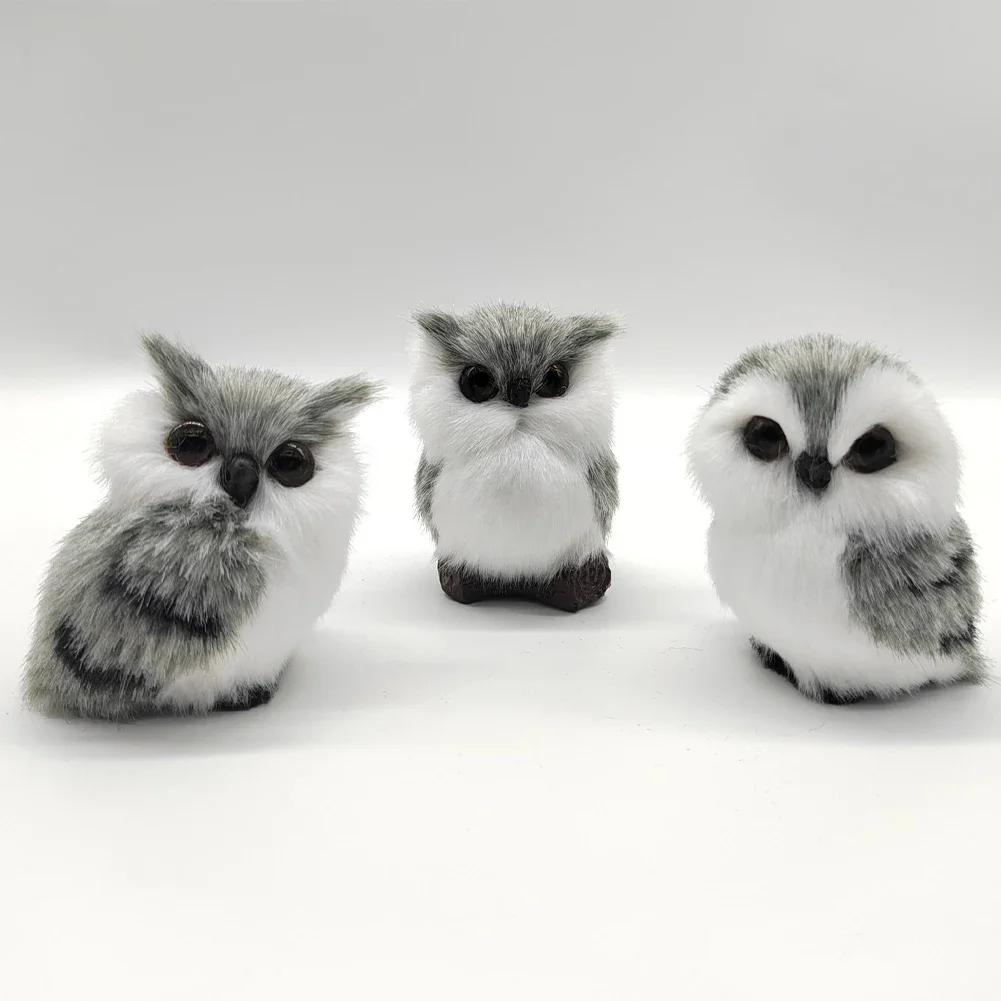 Simulation Owl Ornaments Plush Toys Cute Doll Artificial Fur Toy Christmas Tree Decor Pendant Christmas Gift For Kids Home Decor