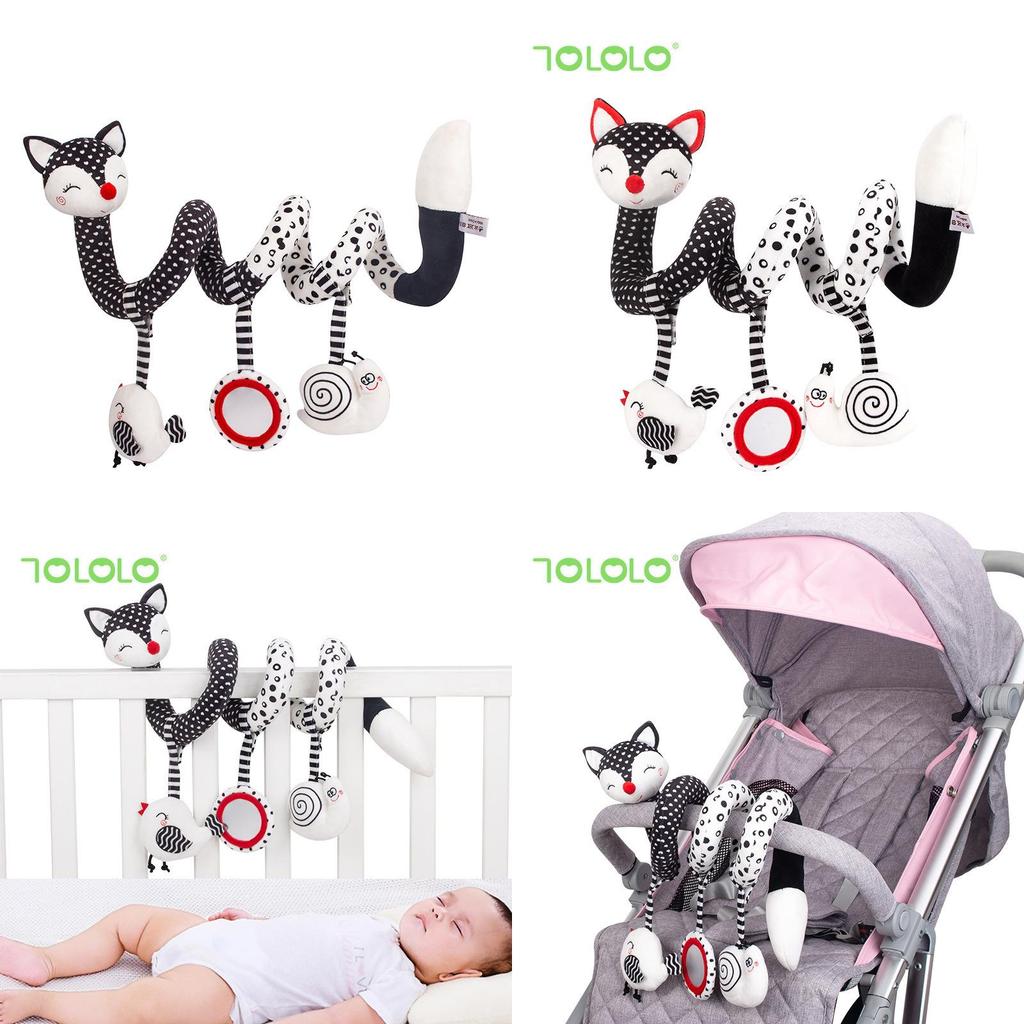 Plush Fox Baby Mirror Toy With Sensory Visual Stimulation For Newborns And Toddlers