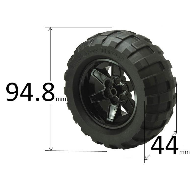 Rainbow Pig MOC Parts Wheel 15038 + 54120 Tire 94.8 X 44mm High-Tech Compatible Bricks DIY Building Blocks Particle Kid Toy Gift