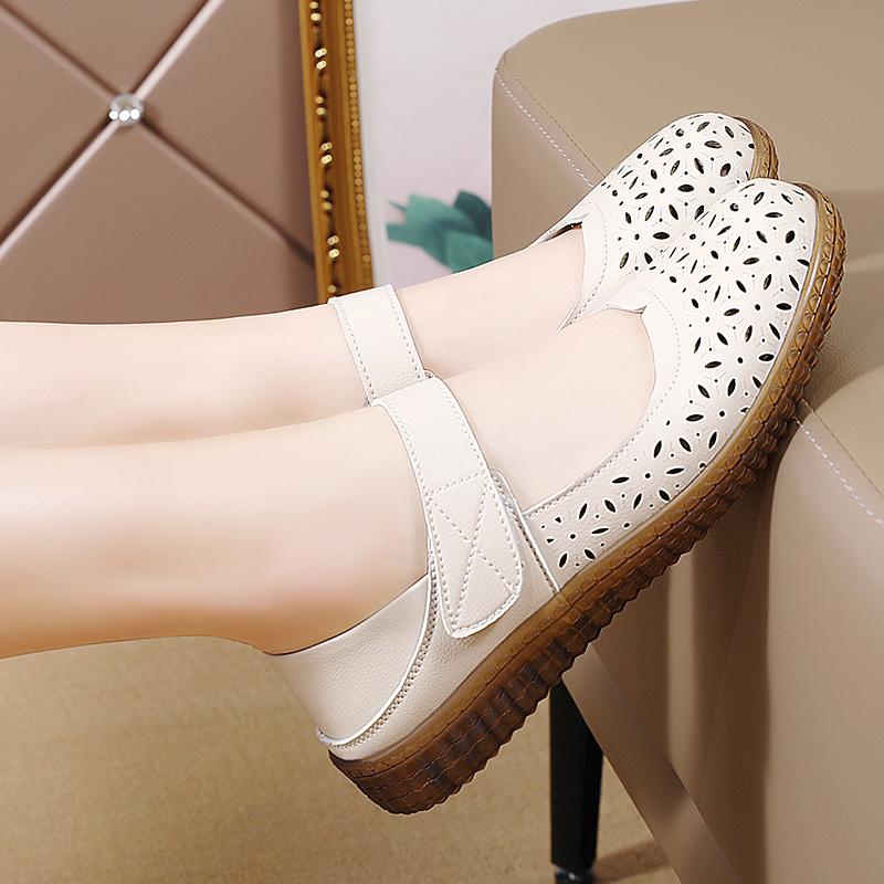 Summer Women's Sandals Mary Jane Beach Breathable Flat Shoes Closed Toe Casual Soft Sandals for Girl Plus Size