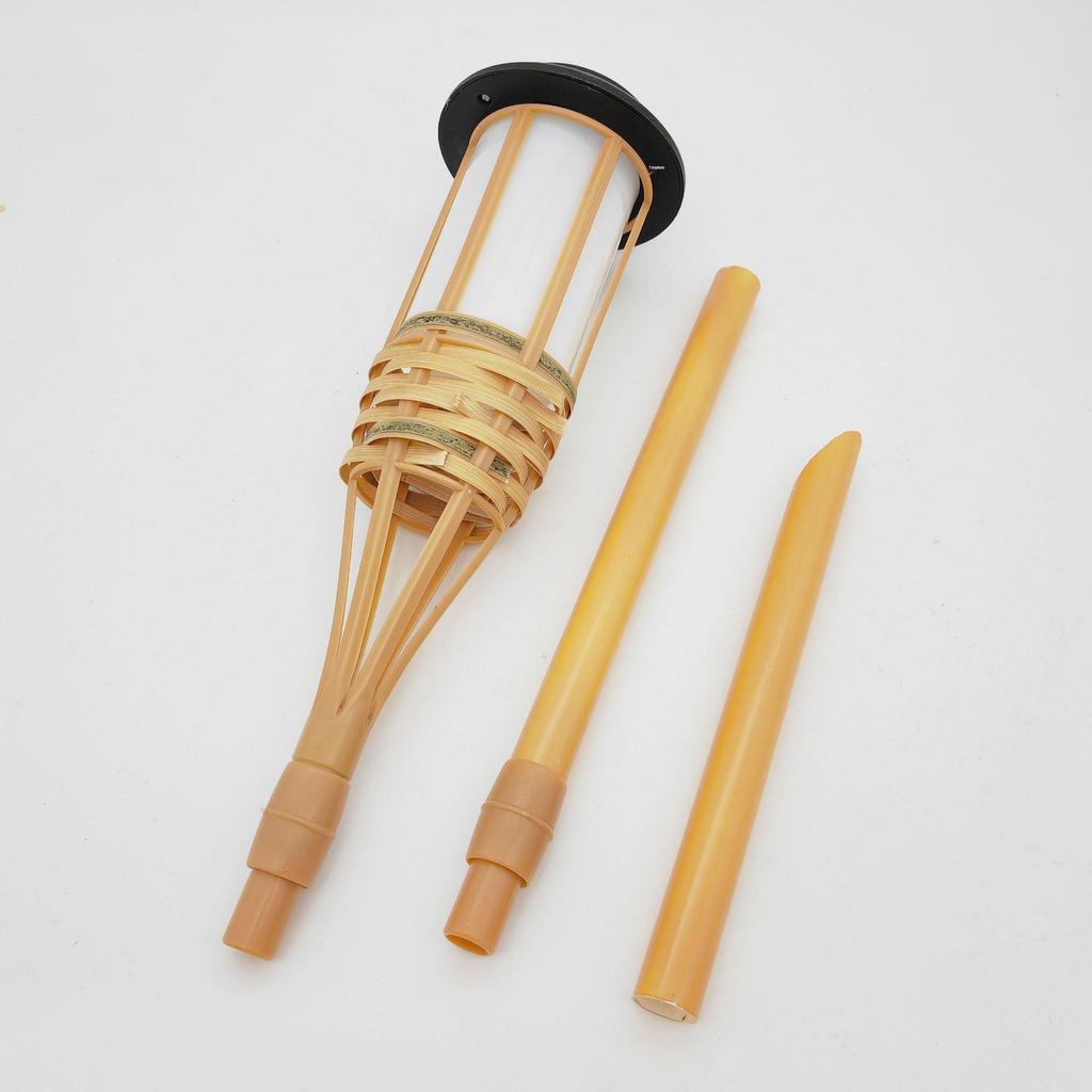 Bamboo Solar Torch with 12 LED Flame Light