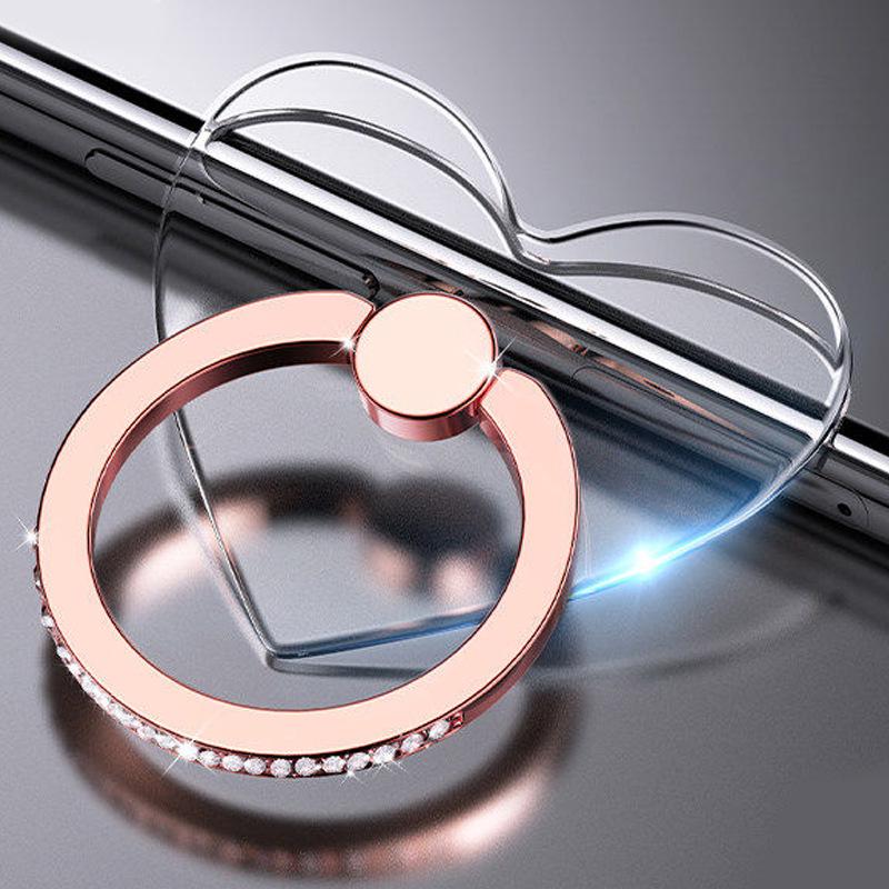 Supporto Anello per Telefono con Strass Trasparenti per Donne