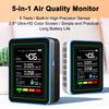 5 in 1 Indoor Air Quality Monitor Portable Detector Accurate CO2 TVOC HCHO Temperature & Humidity Air Quality Tester