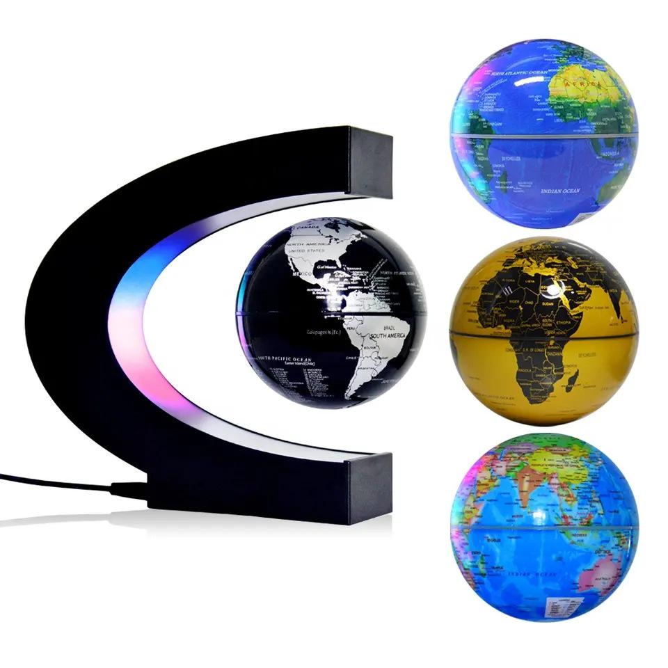 Russian-Style Rotating Magnetic Levitation Earth Lamp - Tech-Inspired Office Decoration