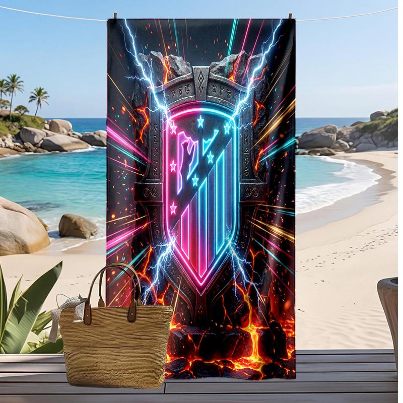 Atletico Madrid Printed Beach Towel Quick Dry Soft TowelPortable Large Rectangular Beach Blanket for Travel Swimming Pool