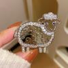 Delicate Goat Sheep Brooch Shiny Rhinestone Inlaid Unisex Fashion Pin Perfect Jewelry Gift For Women Girls Birthday Party