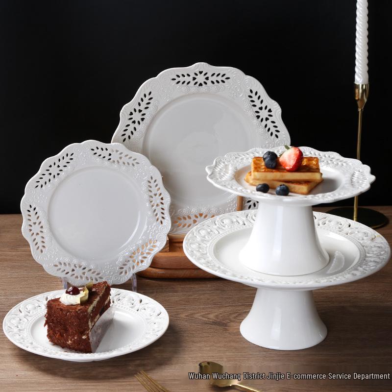 Embossed French Dessert Plate - Afternoon Tea & Western Food