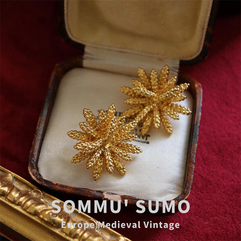 

Wheat ear medieval European and American fashion temperament brooch female style corsage earrings matching personalized retro accessories