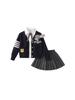 Girls' Autumn Rabbit Police Officer JK Uniform Set - Includes Woolen Pleated Skirt