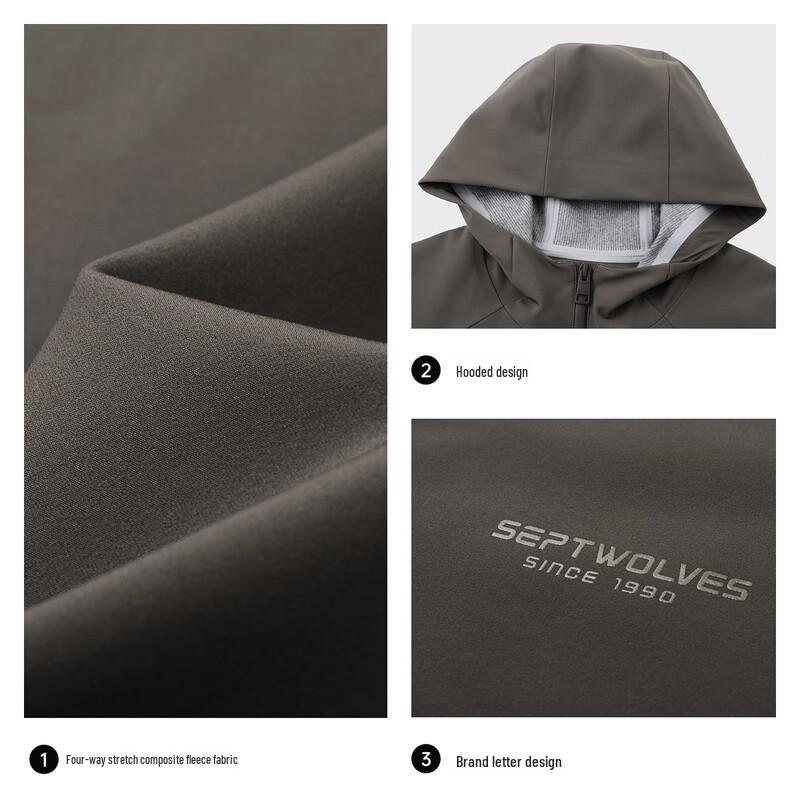 SEPTWOLVES Men's Hooded Fleece Jacket