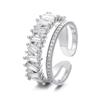 Irregular Double Layer Open Ring for Women - Stylish, Niche Design with Light Luxury and Personality for Index Finger