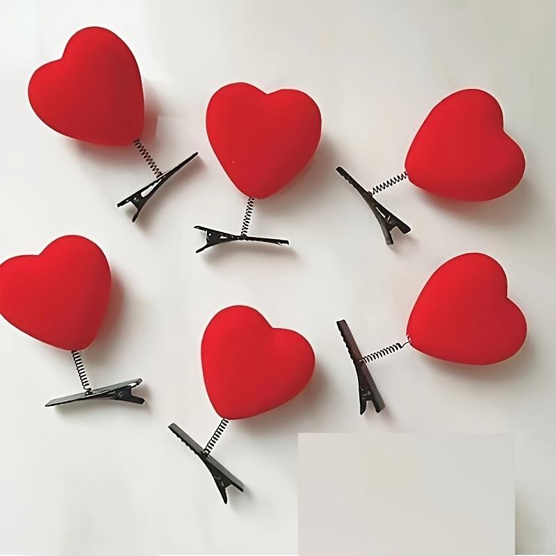 

6 шт. заколок-пружинок в форме сердца - очаровательный дизайн в форме сердца, стильные аксессуары для волос, удобные в носке - идеальный подарок для девочек и женщин 6pcs